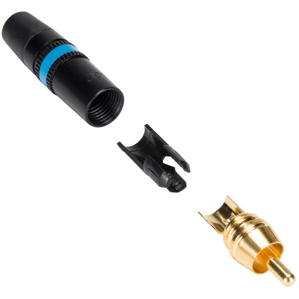 Main product image for Rean NYS373-6 RCA Plug Connector Black with Blue I 092-121